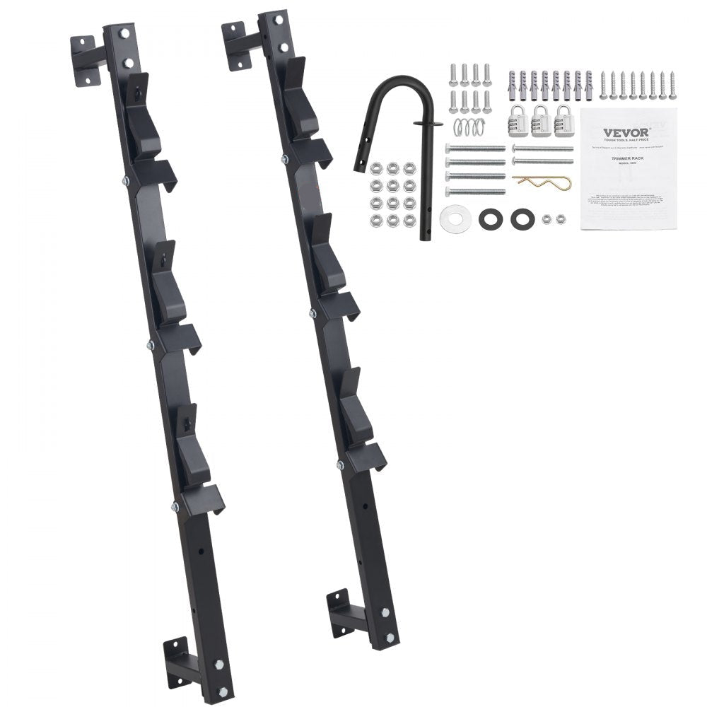 Trimmer Rack 3 Place Weed Eater Holder Trailer Rack with Zinc Alloy Password Lock Wall Mounted or Enclosed Trailer Landscape Pair