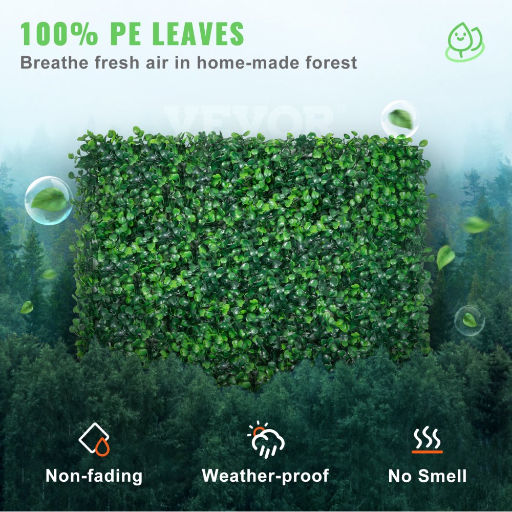 Artificial Boxwood Panel UV 24pcs Boxwood Hedge Wall Panels Artificial Grass Backdrop Wall 20" X 20" 4 cm Green Grass Wall Fake Hedge for Decor Privacy Fence Indoor Outdoor Garden Backyard