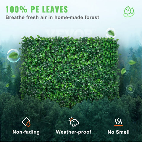 Artificial Boxwood Panel UV 24pcs Boxwood Hedge Wall Panels Artificial Grass Backdrop Wall 20" X 20" 4 cm Green Grass Wall Fake Hedge for Decor Privacy Fence Indoor Outdoor Garden Backyard