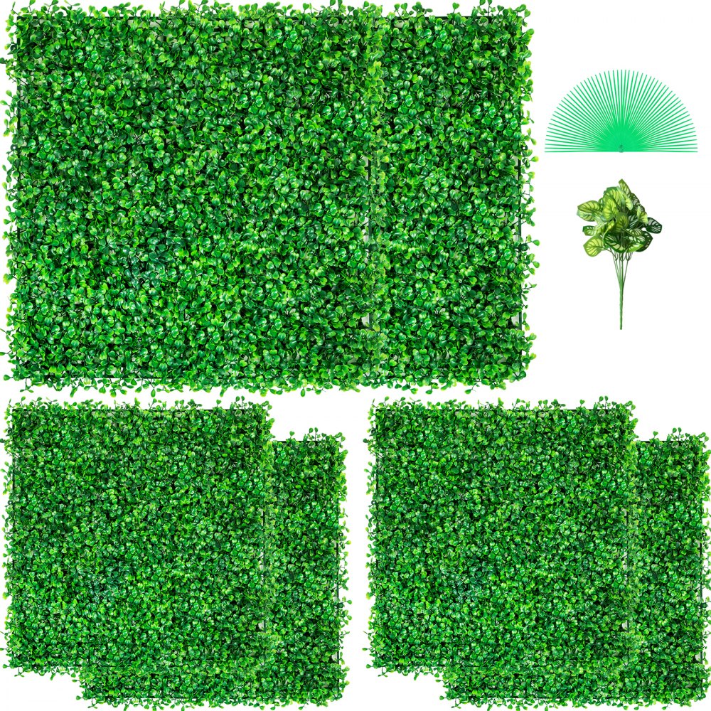 Artificial Boxwood Panel UV 6pcs Boxwood Hedge Wall Panels Artificial Grass Backdrop Wall 20x20 Inch 4cm Green Grass Wall Fake Hedge for Decor Privacy Fence Indoor Outdoor Garden Backyard