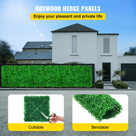 Artificial Boxwood Panel UV 6pcs Boxwood Hedge Wall Panels Artificial Grass Backdrop Wall 20x20 Inch 4cm Green Grass Wall Fake Hedge for Decor Privacy Fence Indoor Outdoor Garden Backyard