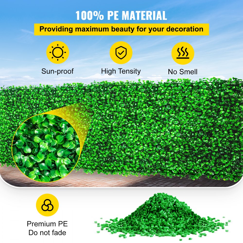 Artificial Boxwood Panel UV 6pcs Boxwood Hedge Wall Panels Artificial Grass Backdrop Wall 20x20 Inch 4cm Green Grass Wall Fake Hedge for Decor Privacy Fence Indoor Outdoor Garden Backyard