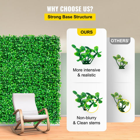 Artificial Boxwood Panel UV 6pcs Boxwood Hedge Wall Panels Artificial Grass Backdrop Wall 20x20 Inch 4cm Green Grass Wall Fake Hedge for Decor Privacy Fence Indoor Outdoor Garden Backyard