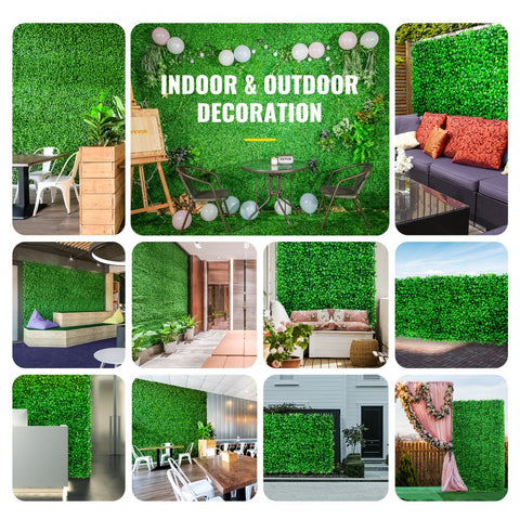 Artificial Boxwood Panel UV 6pcs Boxwood Hedge Wall Panels Artificial Grass Backdrop Wall 20x20 Inch 4cm Green Grass Wall Fake Hedge for Decor Privacy Fence Indoor Outdoor Garden Backyard