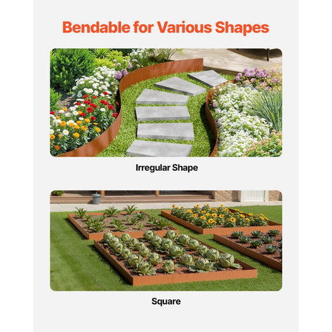 Steel Landscape Edging 6 Packs 40x6in Weather-Resistant Garden Edging Border