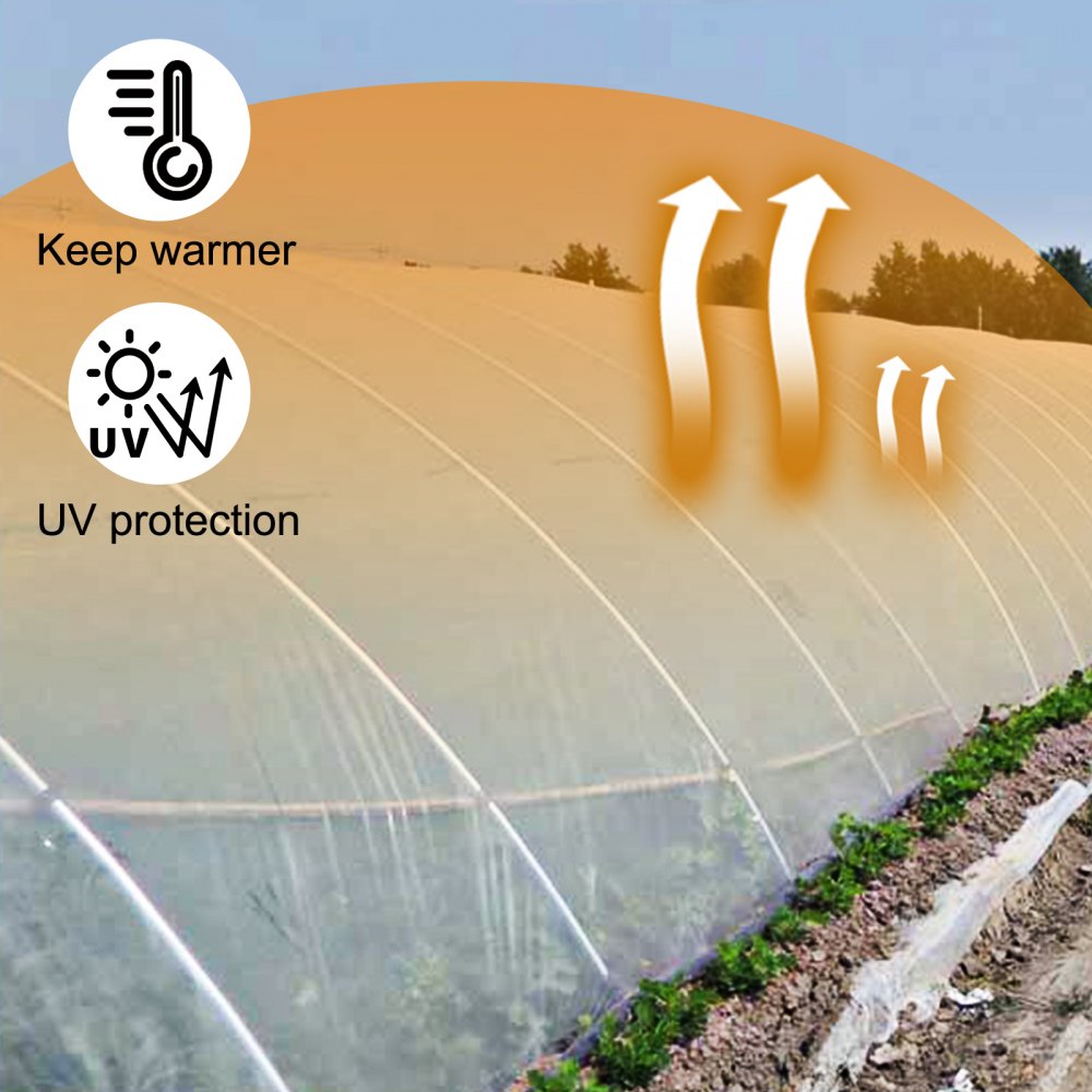Greenhouse Film 16 x 25 ft, Greenhouse Polyethylene Film 6 Mil Thickness, Greenhouse Plastic Clear Plastic Film UV Resistant, Polyethylene Film Keep Warming, Superior Strength Toughness