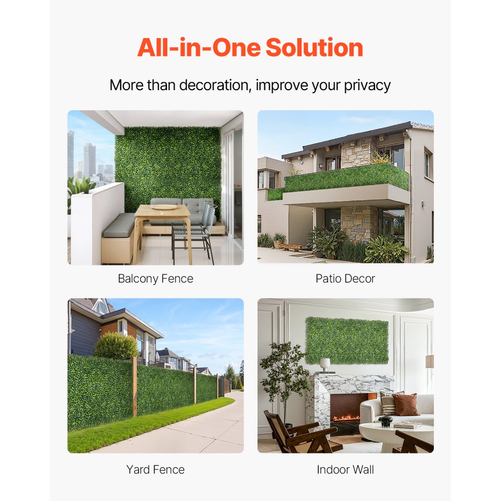 Artificial Grass Wall Panels 60 x 120 Inches Lawn Greenery Decorative Privacy