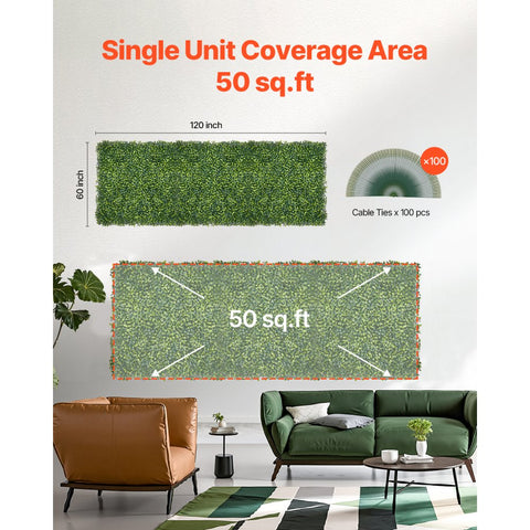 Artificial Grass Wall Panels 60 x 120 Inches Lawn Greenery Decorative Privacy