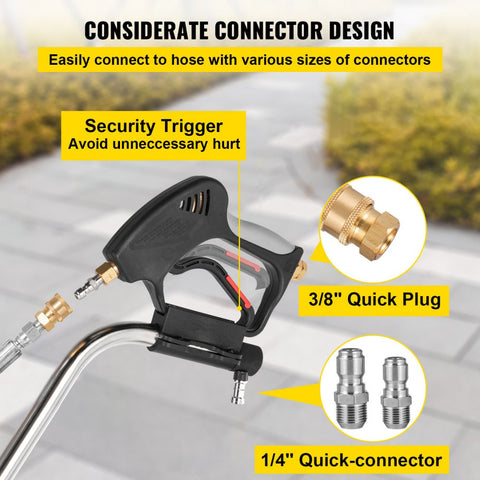 Pressure Washer Surface Cleaner 21in Max 4000 PSI with 3 Nozzles Stainless Steel Frame Rotating Dual Handle Wheels Fits 3/8in Quick Connector
