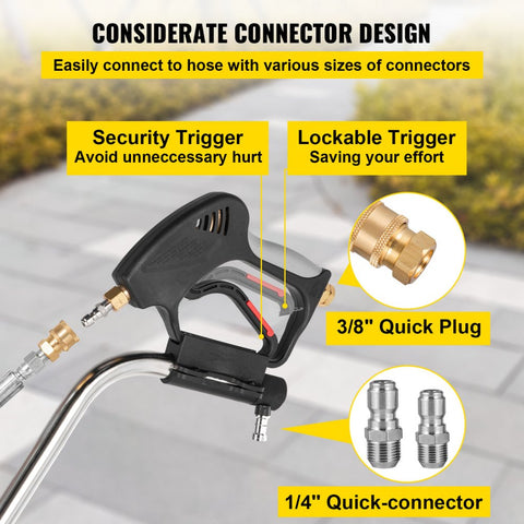 Pressure Washer Surface Cleaner 23in 4000 PSI with 3 Nozzles for Driveways Sidewalks Stainless Steel Frame Rotating Handle Wheels Fits 3 8in Quick Connector