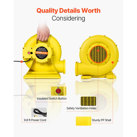 Inflatable Bounce House Blower 1 and 1.3HP 750W and 950W for Commercial Bounce House