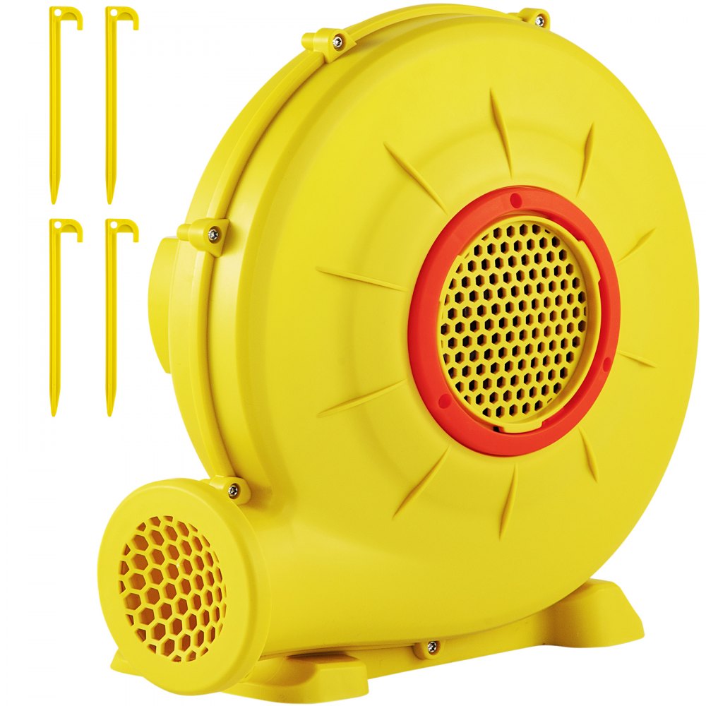 Air Blower 450W 0.6HP Inflatable Blower Portable Powerful Bounce House Blower 1750Pa Commercial Air Blower Pump Fan for Inflatable Bouncy Castle and Jump Slides Yellow