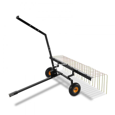 Tow Behind Dethatcher 60 inch Lawn Rake 24 Steel Tines ATV Mower Grass Leaf Pine Needle