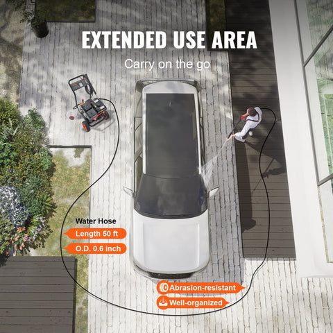 Gas Pressure Washer 4400 PSI 4.0 GPM with Copper Pump Spray Gun Extension Wand 5 Nozzles for Cars Homes Driveways Patios