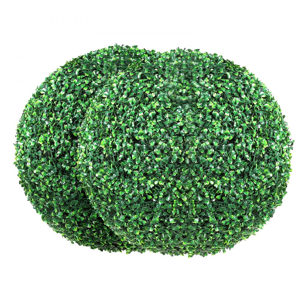 Artificial Topiaries Boxwood Trees, 16” Tall (2 Pieces), Ball-Shape Faux Topiaries Plant, All-year Green Feaux Plant Decorative Balls for Backyard, Balcony,Garden, Wedding and Home Décor