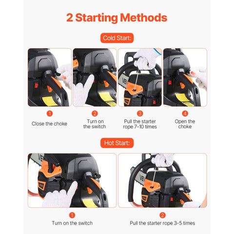 62cc Gas Chainsaw 3.8HP Gas Powered 20in Chainsaw for Wood Cutting