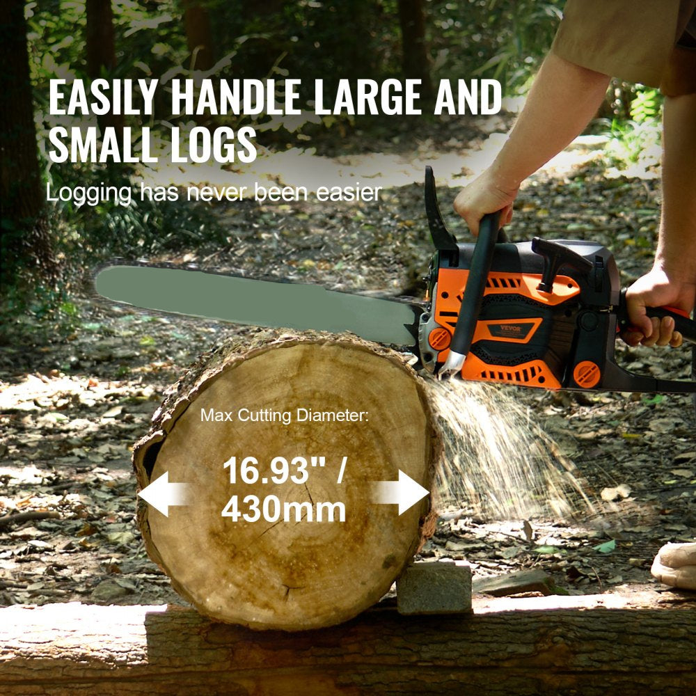 52CC 18in Gasoline Chainsaw Gas Powered Wood Cutting Engine Chain Saw