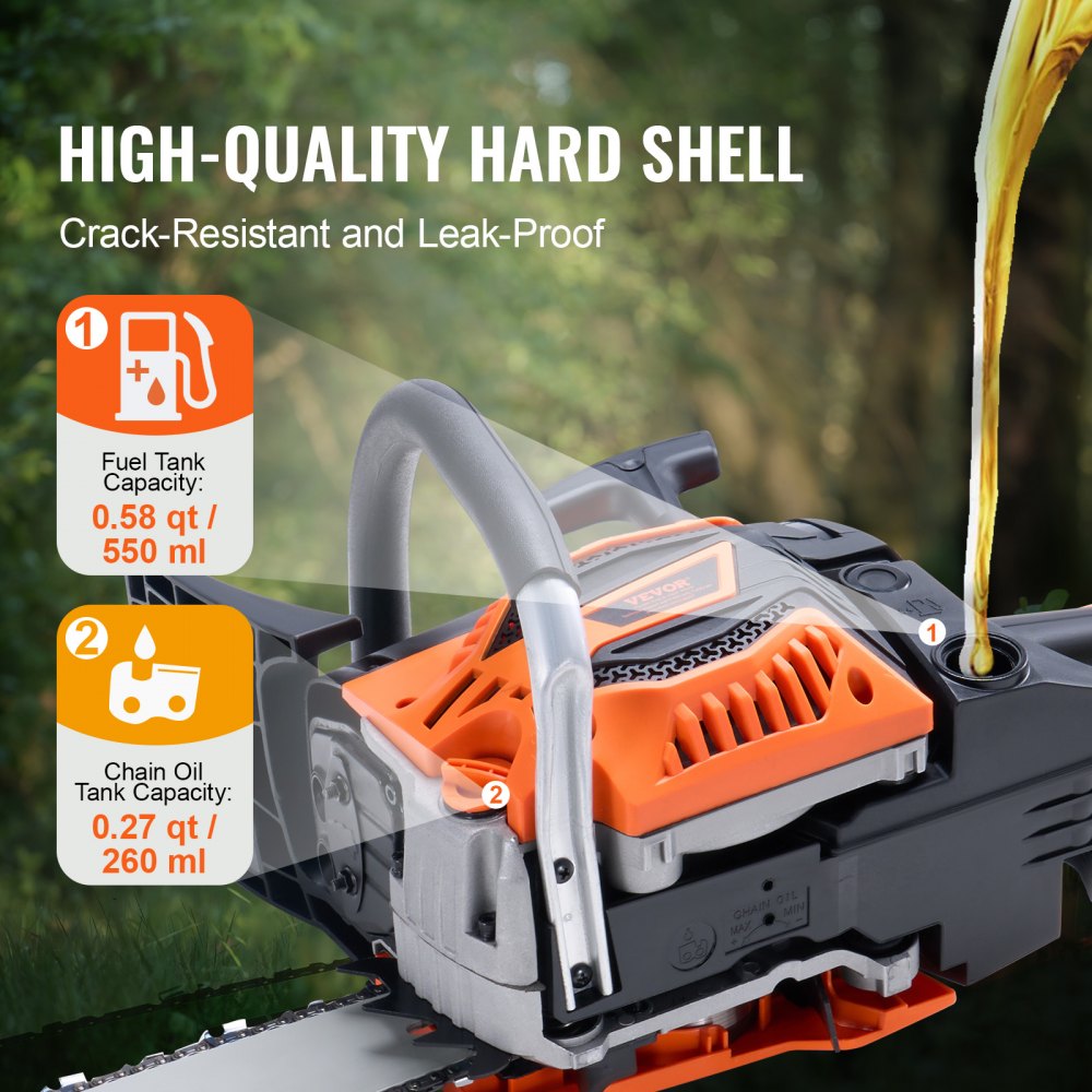 52CC 18in Gasoline Chainsaw Gas Powered Wood Cutting Engine Chain Saw
