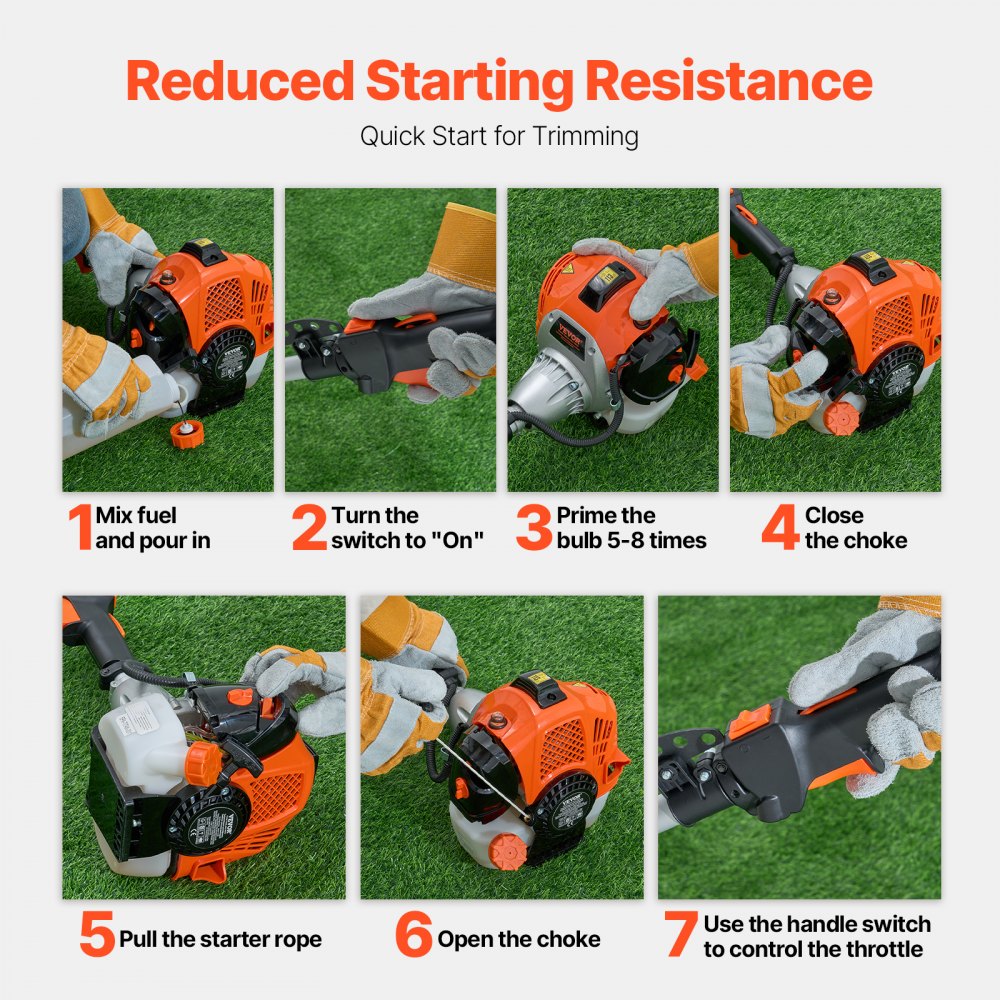 Gas String Trimmer 25.2cc 2 Stroke 16.9in Cordless Weed Wacker Lawn Edger with Shoulder Strap and 3T Blade for Grass and Weed Cleaning