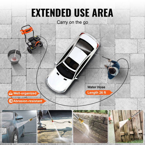 Gas Pressure Washer 3500 PSI 2.6 GPM with 5 Nozzle Set for Cars and Fences
