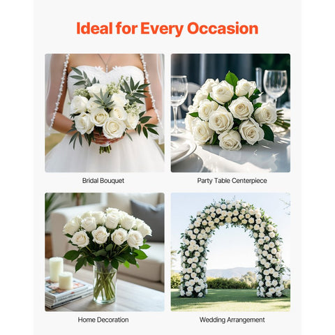 60 White Roses Simulation Bouquet, Perfect for Christmas Home Wedding Decoration
