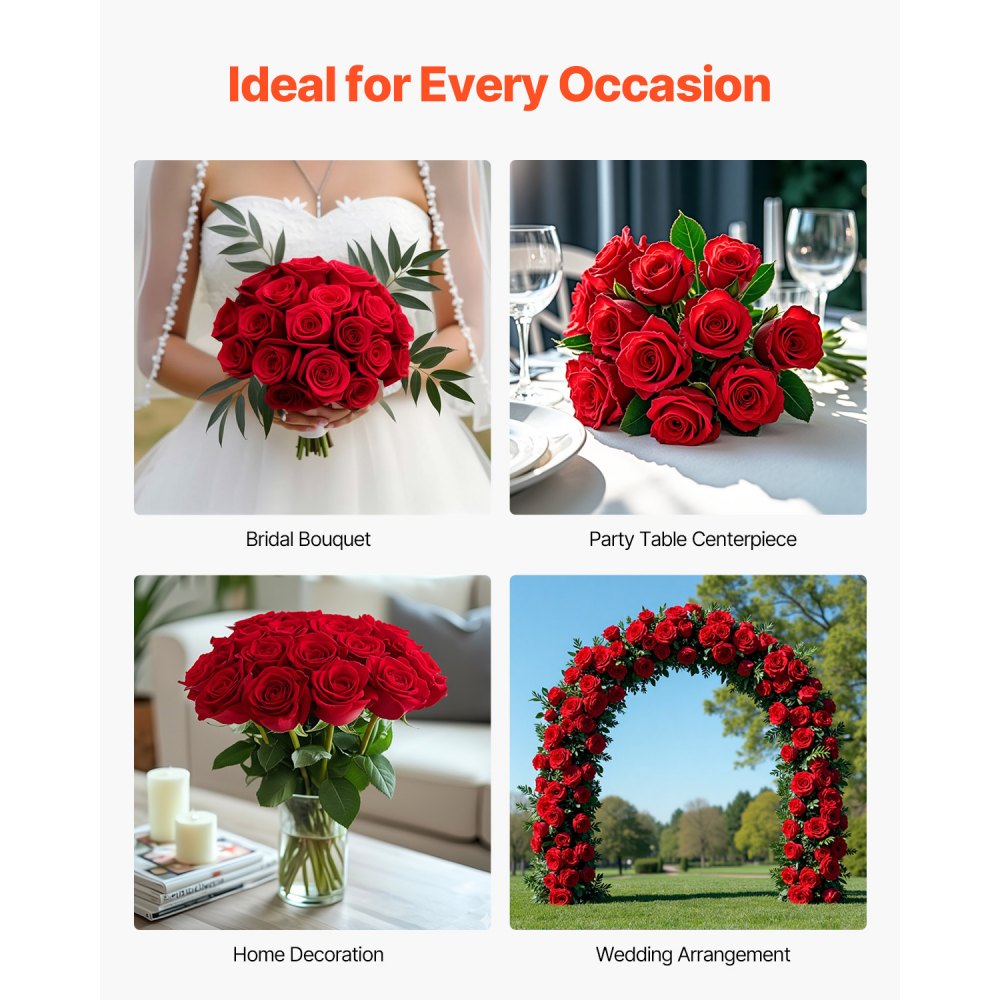 60 Pcs Red Roses Artificial Flowers Realistic Bouquet for Xmas Home Decor