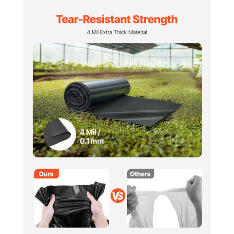 3FT x 50FT Plastic Sheeting Heavy Duty, 4 Mil Thick Plastic Sheeting Roll, Plastic Drop Cloth Painters Tarp, Polyethylene Covering for Crawl Space Vapor Barrier, Multi-Purpose, Black