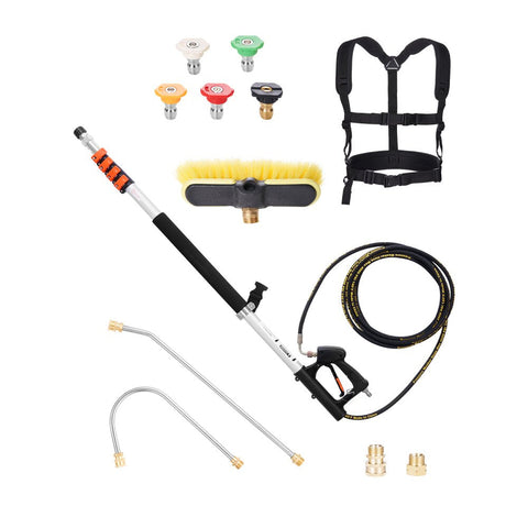 Pressure Washer Telescoping Wand 18ft with Brush Head Telescopic Spray Wand