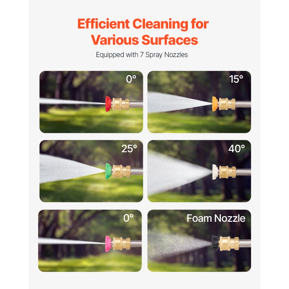 Pressure Washer Telescoping Wand 21ft with Brush Head Telescopic Spray Wand