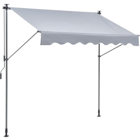 Manual Retractable Awning 78" Outdoor Patio Sunshade Shelter Adjustable Door Window Canopy with 39" Sun Shade Curtain for Backyard Garden Balcony