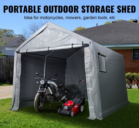 Portable Outdoor Storage Shed 7x12x7.36ft Heavy Duty Tent with Roll-up Zipper Door and Ventilated Windows for Motorcycle Bike Garden Tools