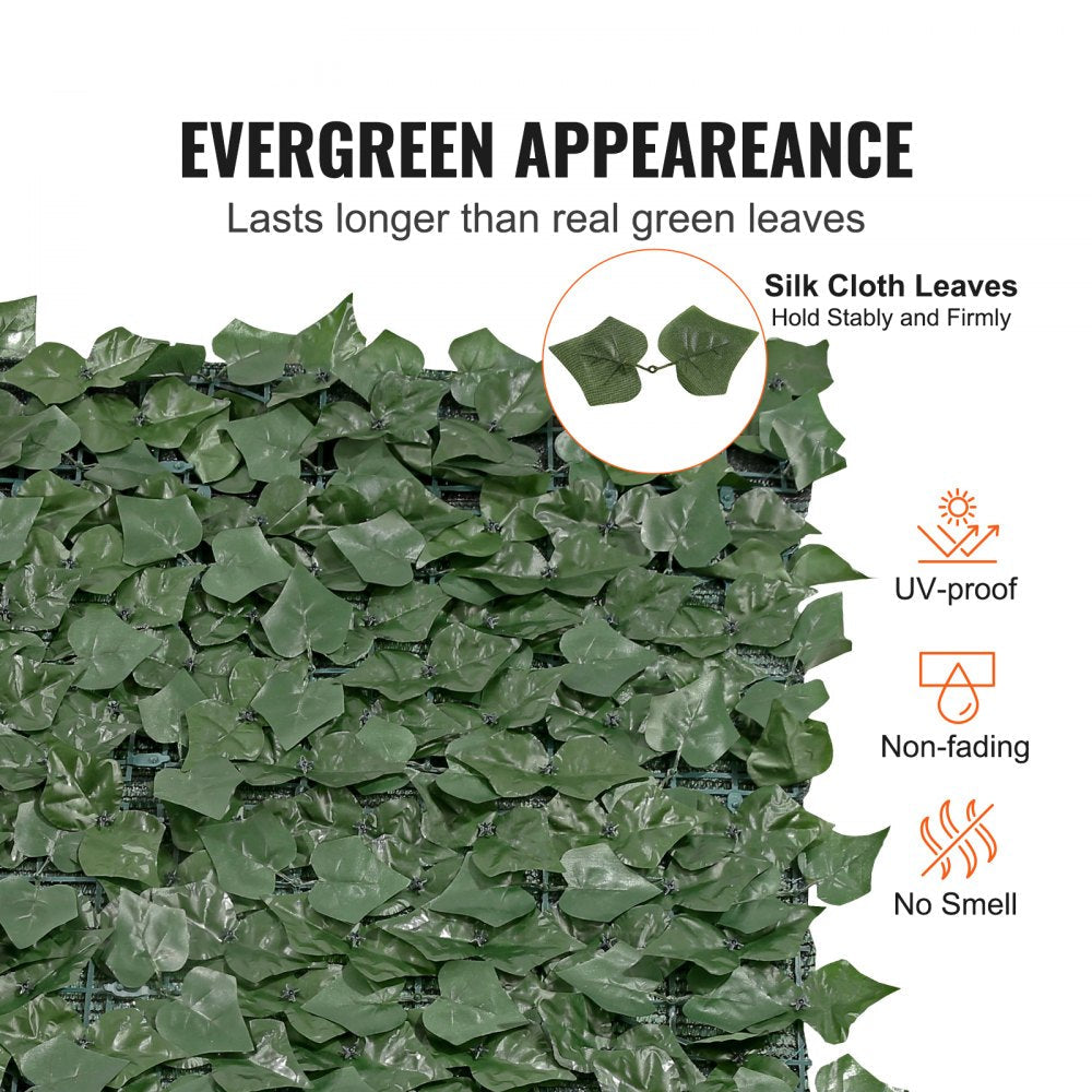 Privacy Ivy Fence, 59 x 118in Artificial Green Wall Screen, Greenery Ivy Fence with Mesh Cloth Backing and Strengthened Joint, Faux Hedges Vine Leaf Decoration for Outdoor Garden, Yard, Balcony