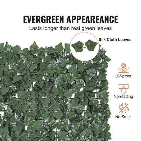 Ivy Privacy Fence, 59 x 98 in Artificial Green Wall Screen, Greenery Ivy Fence with Strengthened Joint, Faux Hedges Vine Leaf Decoration for Outdoor Garden, Yard, Balcony, Patio Decor