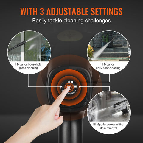 Cordless Pressure Washer 652PSI 1.0GPM Portable Power Cleaner Handheld High Pressure Car Washer with 4.0Ah Battery Charger 6 in 1 Nozzle for Home Floor Cleaning Watering