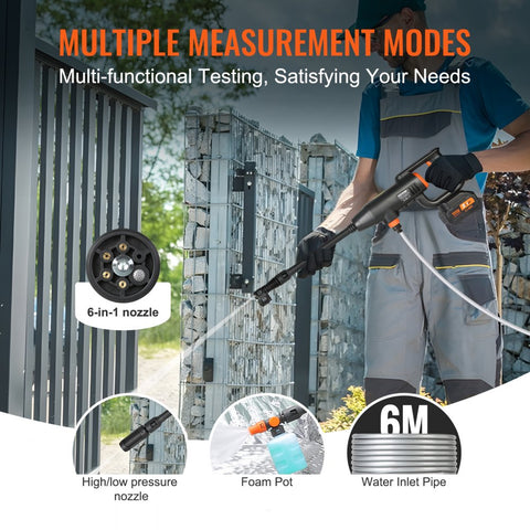 Cordless Pressure Washer 580 PSI 1.1 GPM Portable Power Cleaner Handheld High Pressure Car Washer Gun with 4.0Ah Battery Charger 6 in 1 Nozzle for Home Floor Cleaning and Watering
