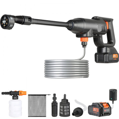Cordless Pressure Washer 580 PSI 1.1 GPM Portable Power Cleaner Handheld High Pressure Car Washer Gun with 4.0Ah Battery Charger 6 in 1 Nozzle for Home Floor Cleaning and Watering