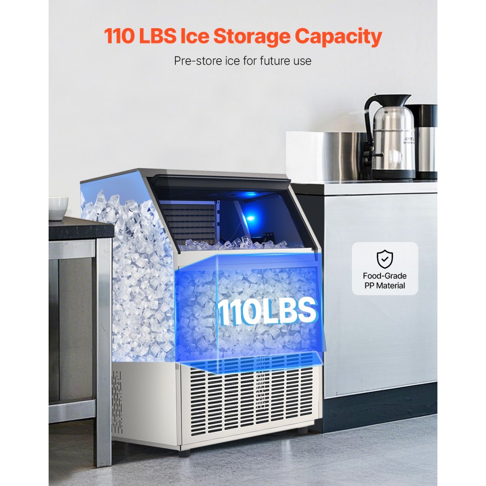 Commercial Ice Maker Freestanding Cabinet Machine 440lbs/24H 160 Ice Cubes