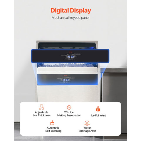 Commercial Ice Maker Freestanding Cabinet Machine 440lbs/24H 160 Ice Cubes