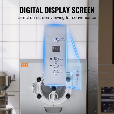 Commercial ice cream machine, 20-25 L/h, 2400 W, 8 L stainless steel liner, digital display, self-cleaning, adjustable hardness